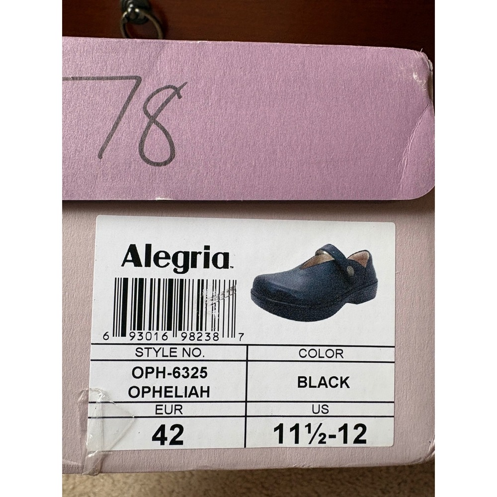 Alegria Opheliah Black Leather Mary Jane Clogs Shoes OPH-6325 Womens 42 11.5-12 - Picture 8 of 11